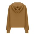 thumbnail image 2 of TOWED22 Womens Oversized Half Zip Sweatshirt Hoodie Quarter 1/4 Zipper Long Sleeve Pocket Pullover Tops Coffee,M, 2 of 6