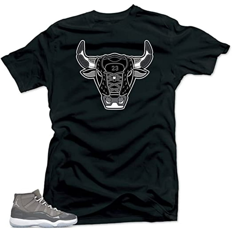 Snelos Shirt to Match Sneaker Jordan 11 Cool Grey Match Jordan Tee Men s Size Medium Black