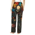 thumbnail image 3 of Uemuo Vibrant Skull Soldier Pattern Women's Wide Leg Palazzo Lounge Pants with Pockets Light Weight Loose Comfy Casual Pajama Pants-Small, 3 of 9