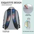 thumbnail image 5 of Cosmic Waterproof Bookbag - Ergonomic Backpack with Mesh Straps, Nebula & Rocket Print for High School & College Students, 5 of 6