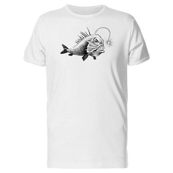 Cool Deep Water Fish Sketch T-Shirt Men -Image by Shutterstock, Male x-Large