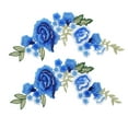 thumbnail image 2 of Parche Bordado, Parche De Flor De Seda De Poliéster Con Patrón De Rosa Azul 2 Piezas Para Cortinas, 2 of 8