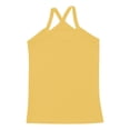 thumbnail image 3 of Lejafay Kids Girls Dance Tank Tops Cross Back Basic Camisole Knit Spaghetti Straps Vest Sleeveless Yellow 120, 3 of 5