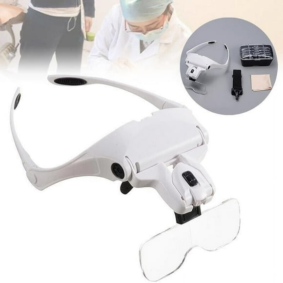 Dvkptbk Magnifying Glass LED Head Magnifier Reading Aid Glass Lamp with Light and Headband New Tools on Clearance