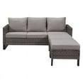 thumbnail image 2 of PARKWELL Outdoor Sectional Furniture Sets - 3 Pieces Patio Conversation Set with Cushioned Sofa and Ottomans - Gray, 2 of 6
