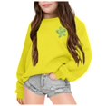 thumbnail image 1 of PMVFHDE Liquidation Automne Chandail en Molleton Mode Décontractée pour Filles Imprimé à Manches Longues Sweat à Capuche Jaune,150, 1 of 7