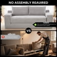 thumbnail image 6 of Leumius Convertible Loveseat Compression Sofa for Living Room,Corduroy 2 Seater Couch Memory Foam Sofa for Small Spaces,Apartments,Office,Grey, 6 of 8