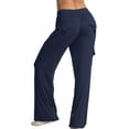 thumbnail image 4 of HAHDAXIA Womens Yoga Pants, Lounge Pants, Wide Leg Sweatpants Bootleg Pants with 3 Button Pockets, 4 of 6