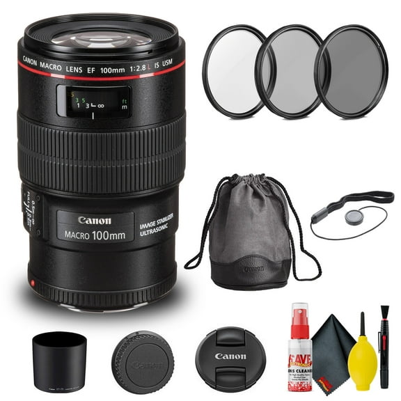 Canon EF 100mm F/2.8L Macro IS USM Lens (3554B002)   Filter Kit   More(International Model)
