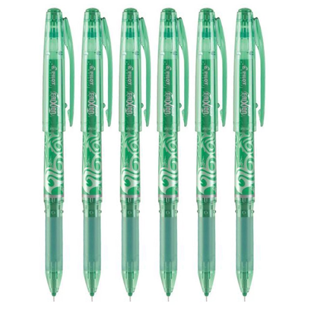 Pilot FriXion Point Gel Stick Pen, Extra Fine Point, Erasable, 0.5mm, Green Ink, 6 Count