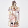 thumbnail image 1 of Caja de almacenamiento de acrílico para cosméticos, transparente, giratoria, para el hogar, para lápiz labial, cuidado de la piel, tocador de escritorio, 1 of 5