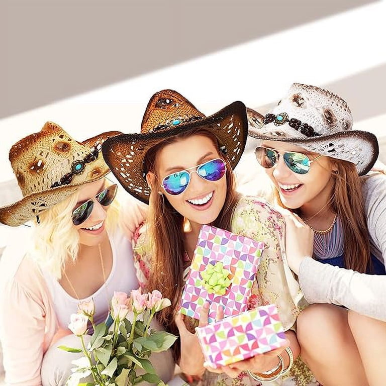 Straw Cowboy Hat with Two Decorative Bands Men main image 4