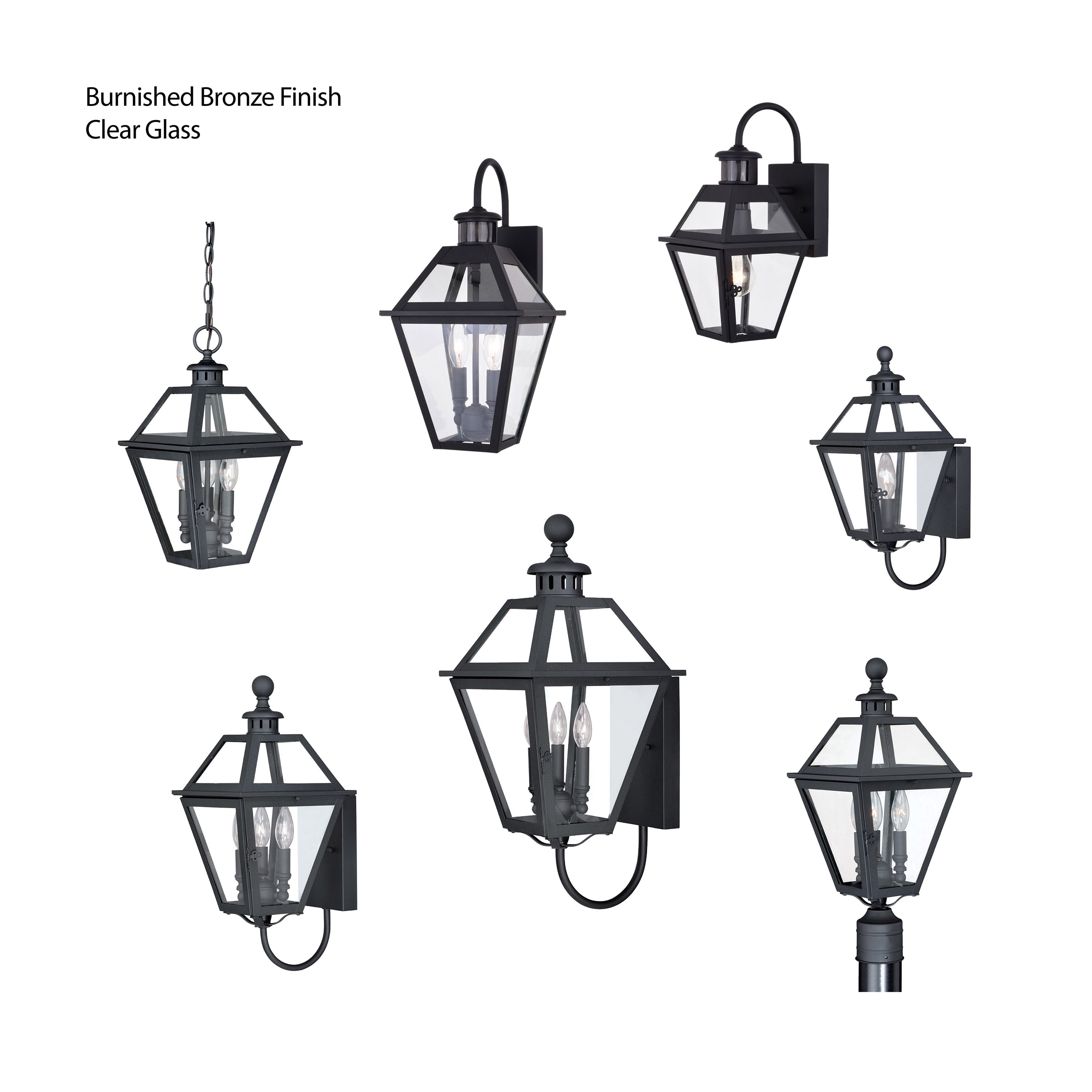 Vaxcel Nottingham 3L Black Outdoor Empire Post Light Clear Glass