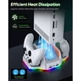 thumbnail image 3 of Cooling Stand & Charging Station for Xbox Series S with RGB Light - Dual Controller Charger & Cooler Fan for Xbox Series S Accessories with 2*1400mAH Batteries, 3 of 9