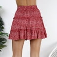 thumbnail image 6 of Teissuly Women Summer Casual Bohe High Waist Ruffled Floral Print Beach Short Skirt, 6 of 8