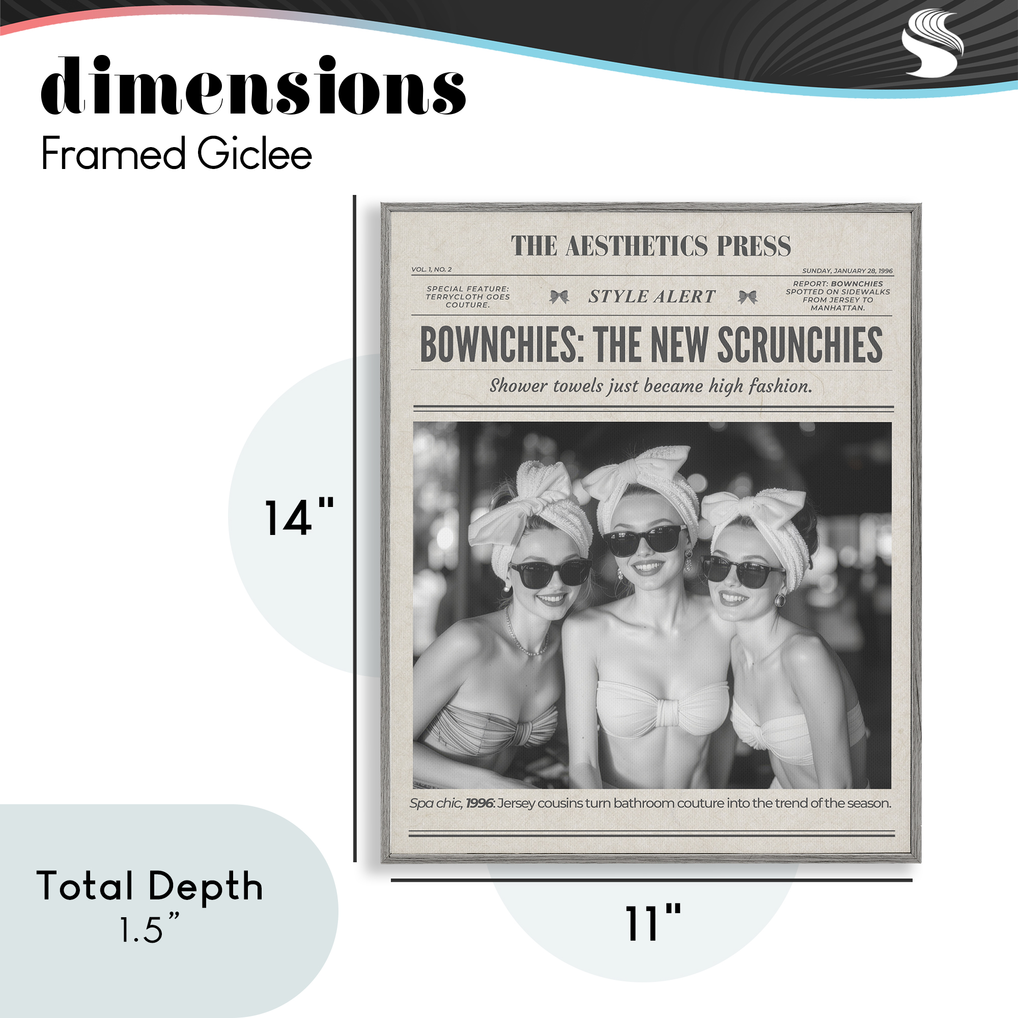 The Aesthetics Press Magazine Gray Framed Giclee Art, design by A Barefoot Stylist