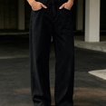 thumbnail image 2 of HOMADLES Men's Loose Fit Jeans Straight Leg Stretch Soft Casual Pants Side Pocket Fashion Pants Black Size L, 2 of 6