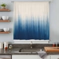 thumbnail image 5 of Blue Ombre Stripe Sheer Curtains 54 Inches Long, Abstract Art Modern Gradient Beige Light Filering Curtains, Breathable Simi Curtain Privacy Drapes for Kitchen Bathroom Small Window Treatment, 5 of 9