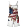 thumbnail image 5 of JULMCOMO 4th of July Rompers for Women American Flag Sleeveless Casual 1776 250th Year Outfits Independence Day Red White Blue Short Pants with Pockets Dark Blue S, 5 of 6