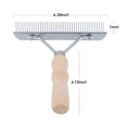 thumbnail image 2 of Grooming Rake Steel Comb with Wooden Handle-Medium & Large Pets, 2 of 7