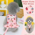 thumbnail image 6 of Small Dog Dress Harness and Leash Set Cute Princess Birthday Dog Dresses Soft Fruit Print Puppy Dresses Girl Dog Clothes for Small Dogs Cats - XL, 6 of 6