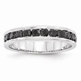 thumbnail image 1 of Solid 14k White Gold Black Diamond Wedding Band (4mm) (3/4ct.) - Size 8.5, 1 of 3