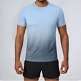 thumbnail image 6 of Men's Athletic T-Shirts Gradient Ombre Short Sleeve Crew Neck Slim Fit Workout Top Performance Quick Dry Lightweight Stretch Tee for Running Training Outdoor Bodybuilding Fitness, 6 of 9