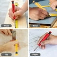 thumbnail image 4 of 2 Pack Carpenter Pencils Construction Pencil with 12 Refills, Mechanical Carpenter Pencils with Built-in Sharpener, Long Nib Deep Hole Heavy Duty Woodworking Pencil Marker (Red+Yellow), 4 of 9