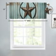 thumbnail image 4 of Western Texas Star Window Valances Vintage Brown Blue Wooden Boards Rod Pocket Valances for Kitchen, Bathroom, Living Room 54x18inch(1Pcs), 4 of 5