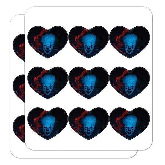 IT: Chapter 2 Blue Pennywise Heart Shaped Planner Calendar Scrapbook Craft Stickers