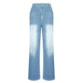 thumbnail image 6 of Womens Straight Leg Jeans High Waisted Wide Loose Boyfriend Fit Stretch Denim Tummy Control with Pockets, 6 of 6