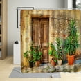 thumbnail image 4 of Retro Street Flowers Shower Curtains Spring Floral Plants Vintage Door European Style Garden Bathroom Decor Polyester with, 4 of 7