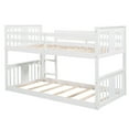 thumbnail image 6 of Clearance! Twin Over Twin Bunk Bed with Ladder, White, 6 of 9