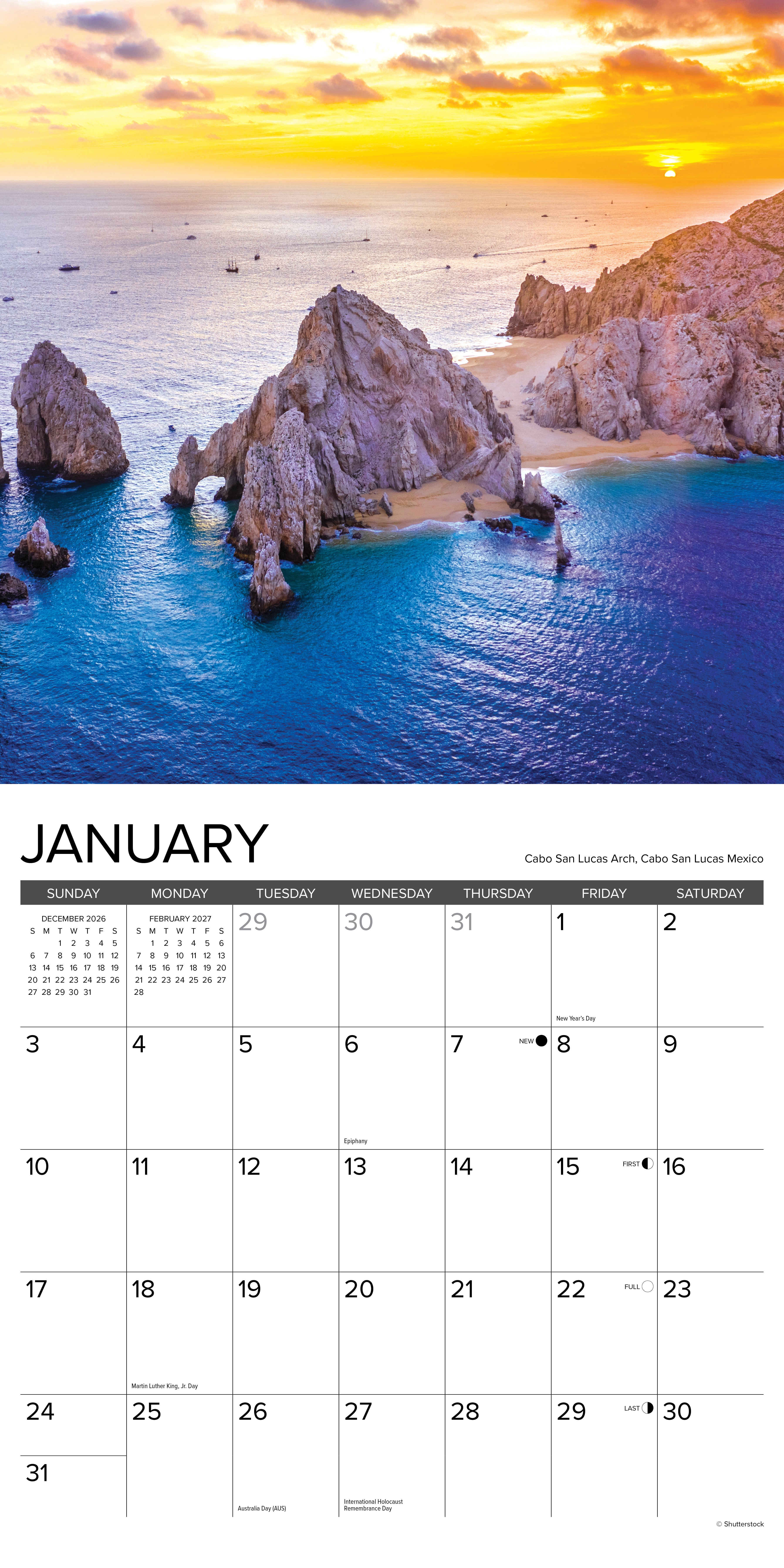 Willow Creek Press, Pacific Coast 2027 Wall Calendar