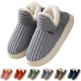 thumbnail image 2 of DVKOVI Women Men Ankle Bootie Slipper Plush Warm Indoor Outdoor Shoes Comfy Fleece Lined Memory Foam Slipper with Anti-Slip Sole Grey 47, 2 of 5