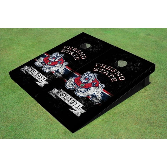 Fresno State Bulldog Rosewood Alternating Long Stripe Cornhole Boards