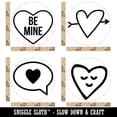 thumbnail image 2 of Romance Love Valentine's Be Mine Heart Outline Arrow Rubber Stamp Set for Scrapbooking Crafting Stamping - Small 3/4 Inch, 2 of 7