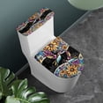 thumbnail image 2 of HELLHERO Lid Cover Set for Toilet for Universal Polyester Fabric Adjustable Stays in Place Stretch Fit Soft Dust-Proof Keep Dust Stain, Hummingbird Floral Pattern, 2 of 8