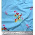 thumbnail image 1 of Soimoi Polyester Crepe Fabric Dot,Leaves & Periwinkle Floral Print Fabric by Yard 42 Inch Wide, 1 of 3