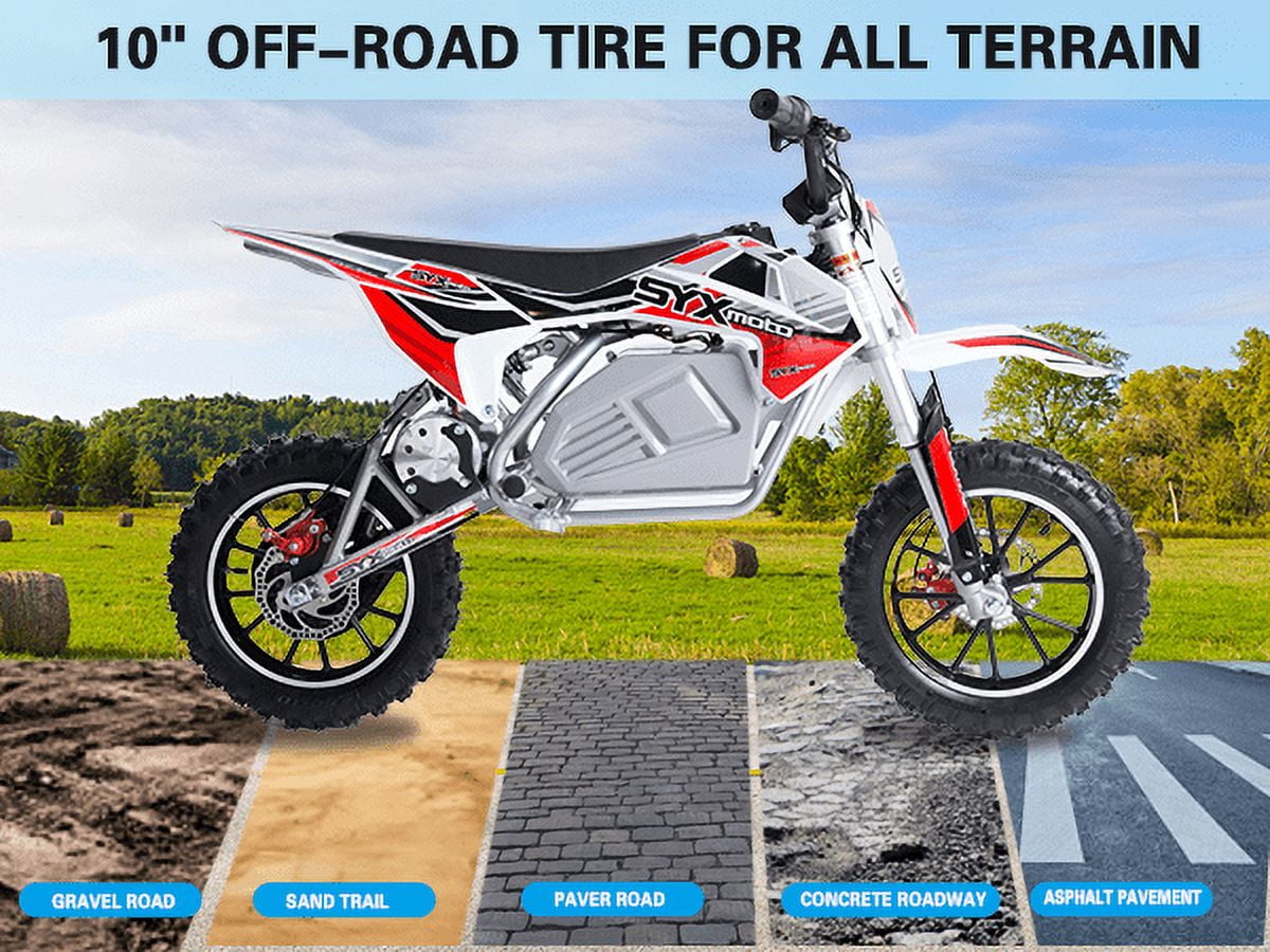SYX MOTO KBE 500W 36V Electric Beginner Kids Mini Dirt Bike, Blue/Grey