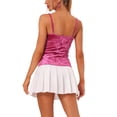 thumbnail image 3 of INSPIRE CHIC Women's Velvet Ruched Front Party Clubwear Tank Top L Hot Pink, 3 of 6