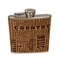 thumbnail image 1 of KuzmarK 6 oz. Leather Flask Set in Rose Wood Presentation Box -  Country Music, 1 of 2