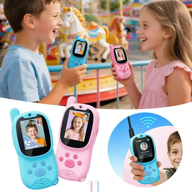 Kids Rechargeable Talkies Educational Toy Set Portable Two-Way Communication Device for Children Indoor Outdoor Use 2PCS