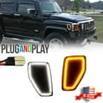 thumbnail image 1 of GTINTHEBOX For 2005/2006-2010 Hummer H3/2009-2010 H3T Smoked Full LED Front Fender Side Marker Lights, 1 of 12