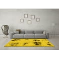 thumbnail image 3 of Ahgly Company Indoor Round Abstract Yellow Modern Area Rugs, 4' Round, 3 of 4