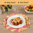 thumbnail image 4 of Pink Orange Round 15 Inch Placemats Set of 2, Art Abstract Modern Geometric HeatResistant Non Slip Place Mats for Dining Table, Wipeable Braided Kitchen Table Mats for Housewarming, 4 of 9