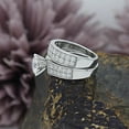 thumbnail image 3 of Center 7MM Round Cut Lab Created Moissanite Diamond Solitaire Engagement Wedding Bridal Ring Set In 14K White Gold(G-H Color,VVS1 Clarity,1.75 Cttw)-8.5, 3 of 8