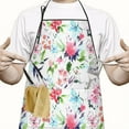 thumbnail image 2 of Pioneer Flower Floral Print Pattern Apron-Garden Aprons for Women with Pockets-Cotton Linen Waterproof Kitchen Cooking Gardening Aprons Adjustable for Kitchen,Cooking,BBQ and Salon 33x27 Inch, 2 of 7