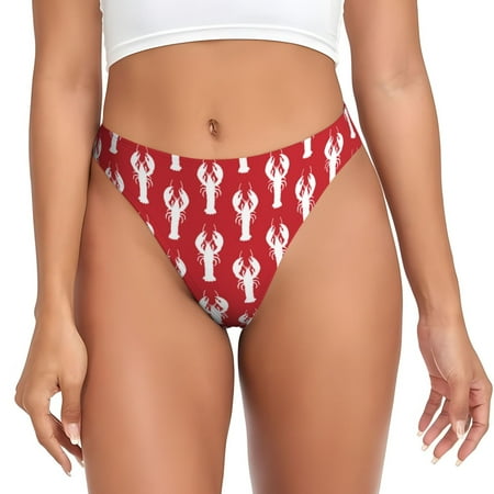 Sigee Cartoon Lobster for Women s G-String Panty  Low Rise  Soft Lace Perfect for Everyday Wear or Special Occasions-3X-Large