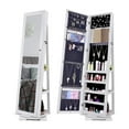 thumbnail image 2 of Woven Paths Adult Modern 360 Degree Rotatable Jewelry Armoire with Free-Standing Mirror, White, 2 of 7